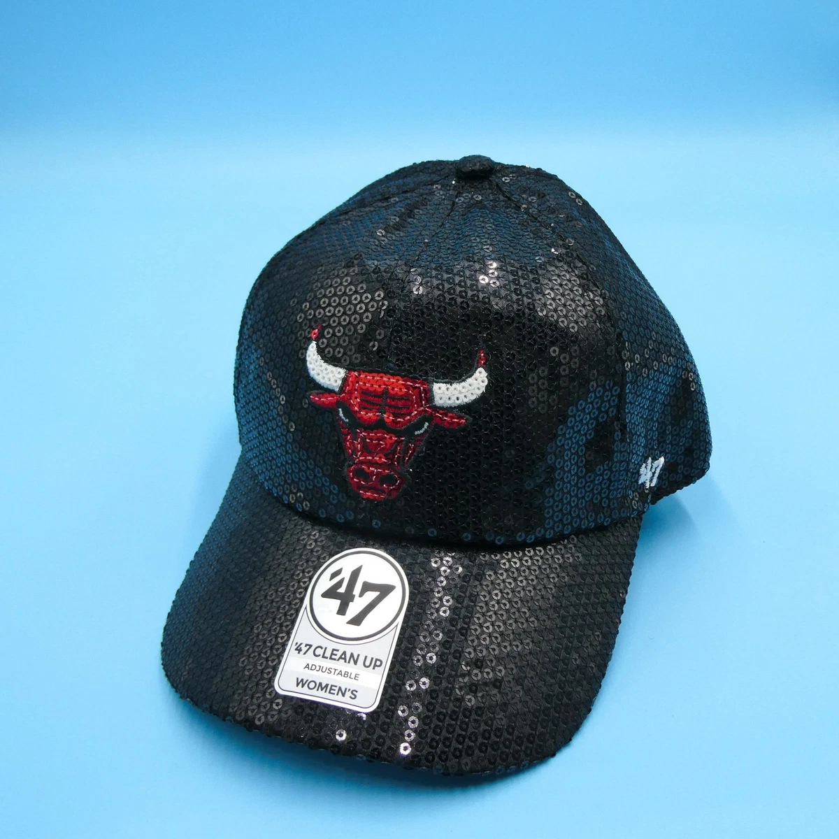 \'47 Brand Hat Womens One Size Clean Up Chicago Bulls Black Sequin Adjustable NBA Ladies Chicago Bulls 47 Brand Confetti Clean Up Hat  main image 2