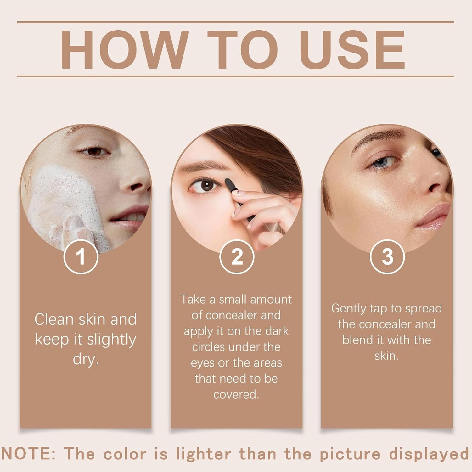 Colored Clay CC Undereye Corrector – Dark Circle Concealer with 3 Brushes