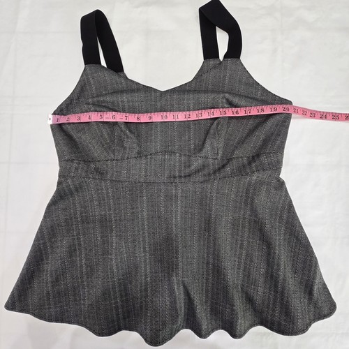 Torrid Grey Chevron Sleeveless Peplum Top Tank Stretch Ponte Knit Size 1-14/16 - Picture 6 of 14