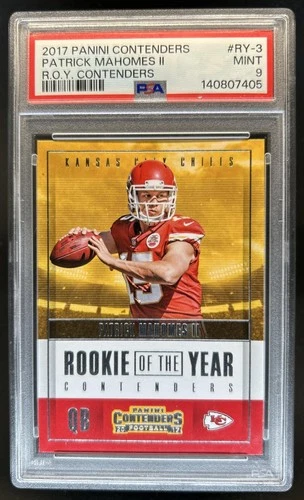 2017 Panini Contenders Patrick Mahomes II Rookie of the Year RC #RY-3 PSA 9
