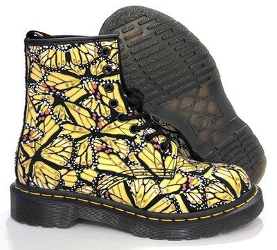 Dr Martens 1460 Butterfly Black Yellow Boots Suede Womens  display picture 2