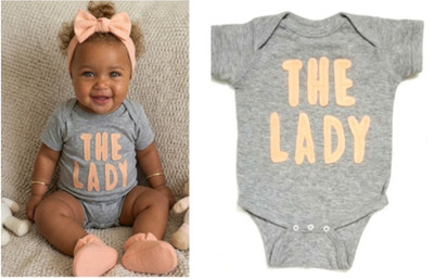 baby girl's JAMJAMSJAM ''the-lady'' childrensalon one-piece bodysuit tee 6m 6-mos