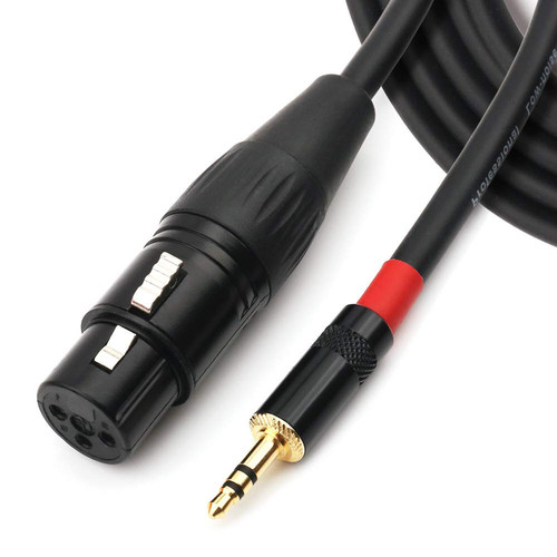 3.5mm (1/8 Inch) TRS Stereo Male to XLR Female Interconnect Audio Microphone ...