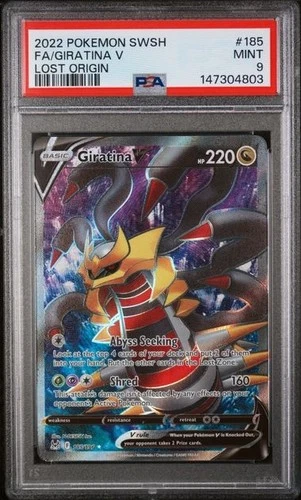2022 POKEMON SWORD & SHIELD LOST ORIGIN #185 FA/GIRATINA V LOST ORIGIN PSA 9