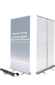 Retractable Banner Stand 33.5x80 Heavy Duty Adjustable w/Case Trade Show Display
