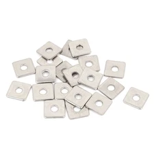 M3 x 10mm Square Stainless Steel Flat Repair Plate Silver Tone 20Pc