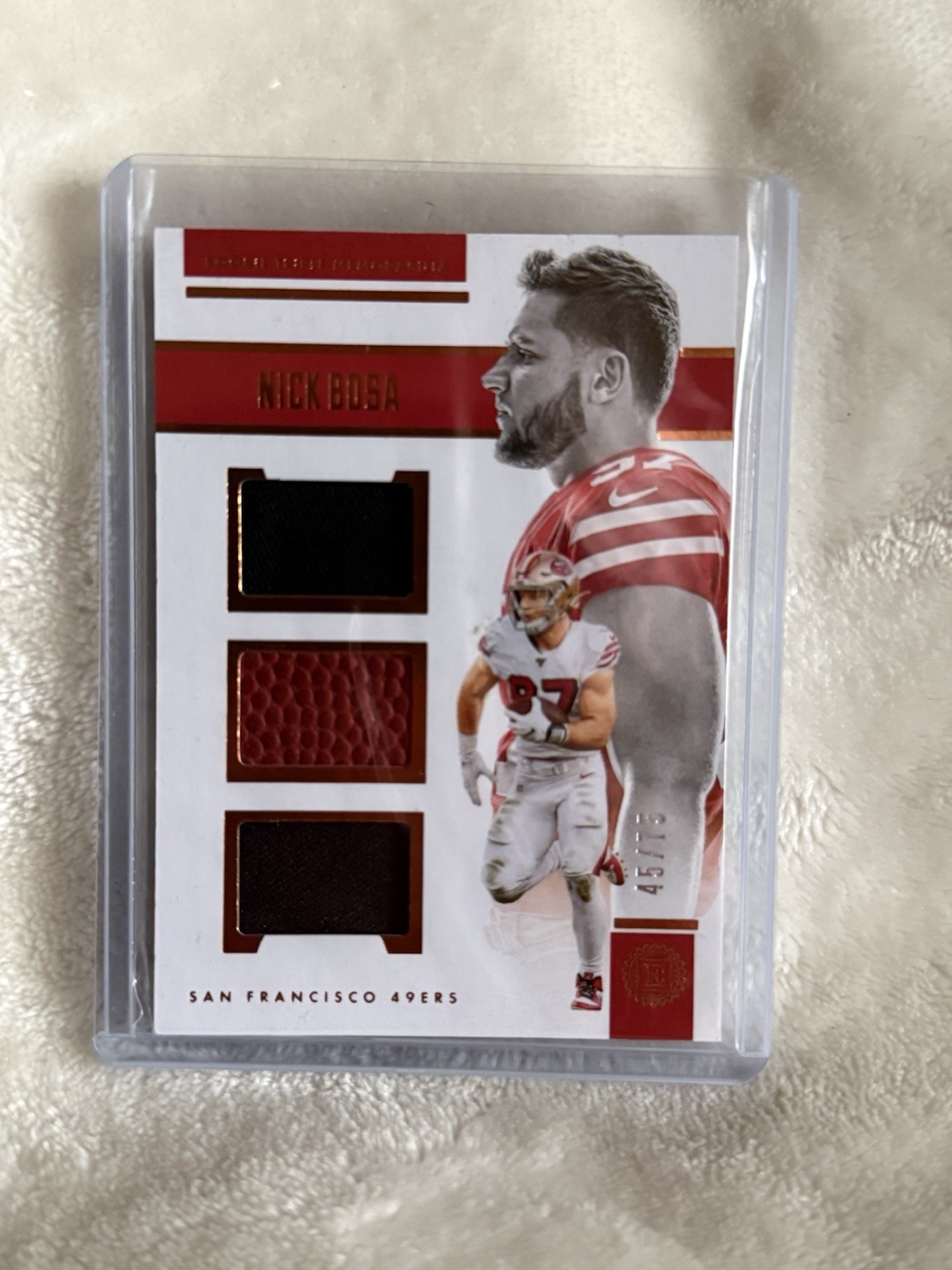 Nick Bosa Panini Encased Rookie Triple Memorabilia #RT18 Base