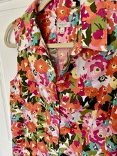 Talbots Sleeveless Button Down Floral Dress Size 10 Beautiful Vintage Inspired