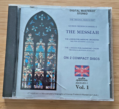Handel Messiah Vol 1 CD 1987 London Philharmonic Susskind ASCD-201-1