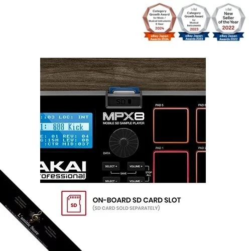 Akai Professional MPX8 Sampler mit 8 Pads und SD-Kartensteckplatz Japan Brandneu - Bild 4 von 4