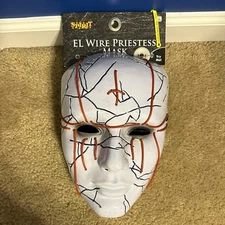 Halloween Scary Mask Priestess Cosplay Led Mask EL Wire Light up Party New!