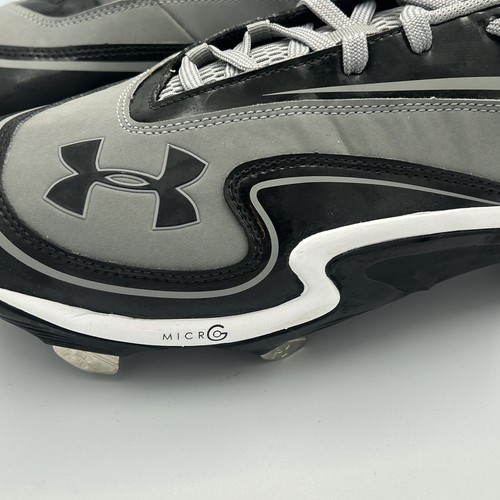 Under Armour Micro G Baseball Cleats YYII-S1 Mens 13 US Gray Black Metal Cleat - Picture 5 of 7