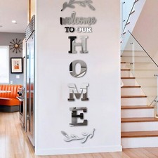 Wall Decor Home Letter Signs Home Decor Living Room Decor Mirror Wall Sticker...