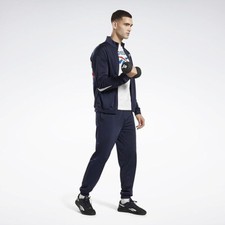 Reebok Men's Regular Fit Identity Vector Drawstring Track Pants, Navy, Size-S.