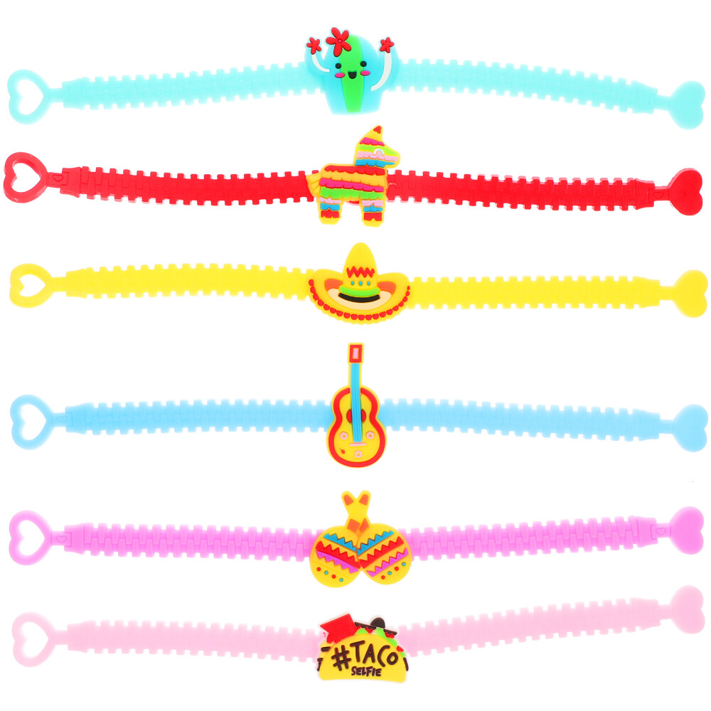 12pcs Fiesta Party Favors Cartoon Bracelet Carnival Theme Wrist