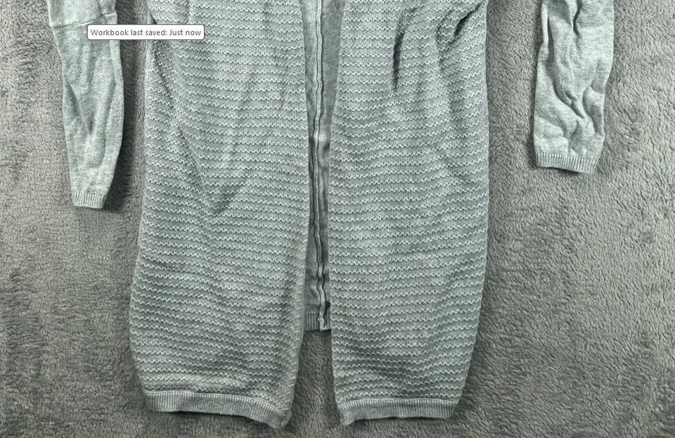 Cárdigan TAHARI XS para mujer gris mezcla de cachemir plumero suéteres Dolman manga larga Foto 3 de 4