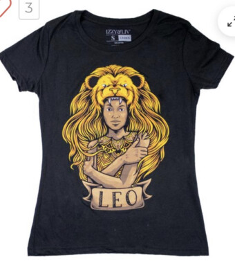 NEW Izzy & Liv LEO ZODIAC Black Tee Size 14/16