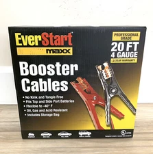 Everstart 20 Foot 4 Gauge, Automotive Booster Cables, Jumper Cables