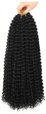 Passion Twist Hair 18 Inch 7 Packs Water Wave Crochet Hair Briads - Black - New