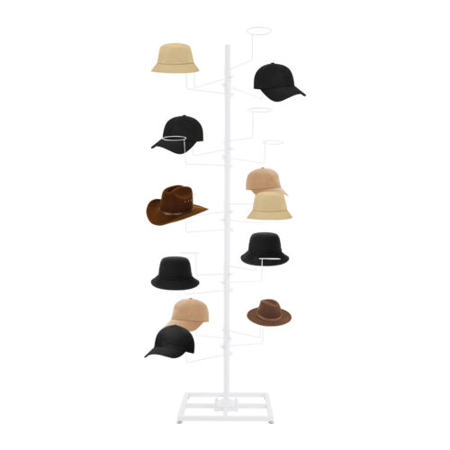Espositore per cappelli girevole in metallo 5 livelli pavimento libero 20 tappi supporto copricapo - Foto 5 di 17