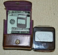 General Electric Model 8DW20 Light Meter, Foot Candles, w/ Case  Instructions