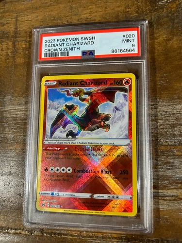 POKEMON 2023 Sword Shield Crown Zenith RADIANT CHARIZARD #020 PSA 9 RARE 5