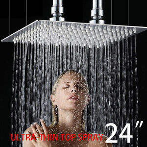 Details About Large For 2 People 24 Stainless Steel Square Rainfall Shower Head Ceiling Mount