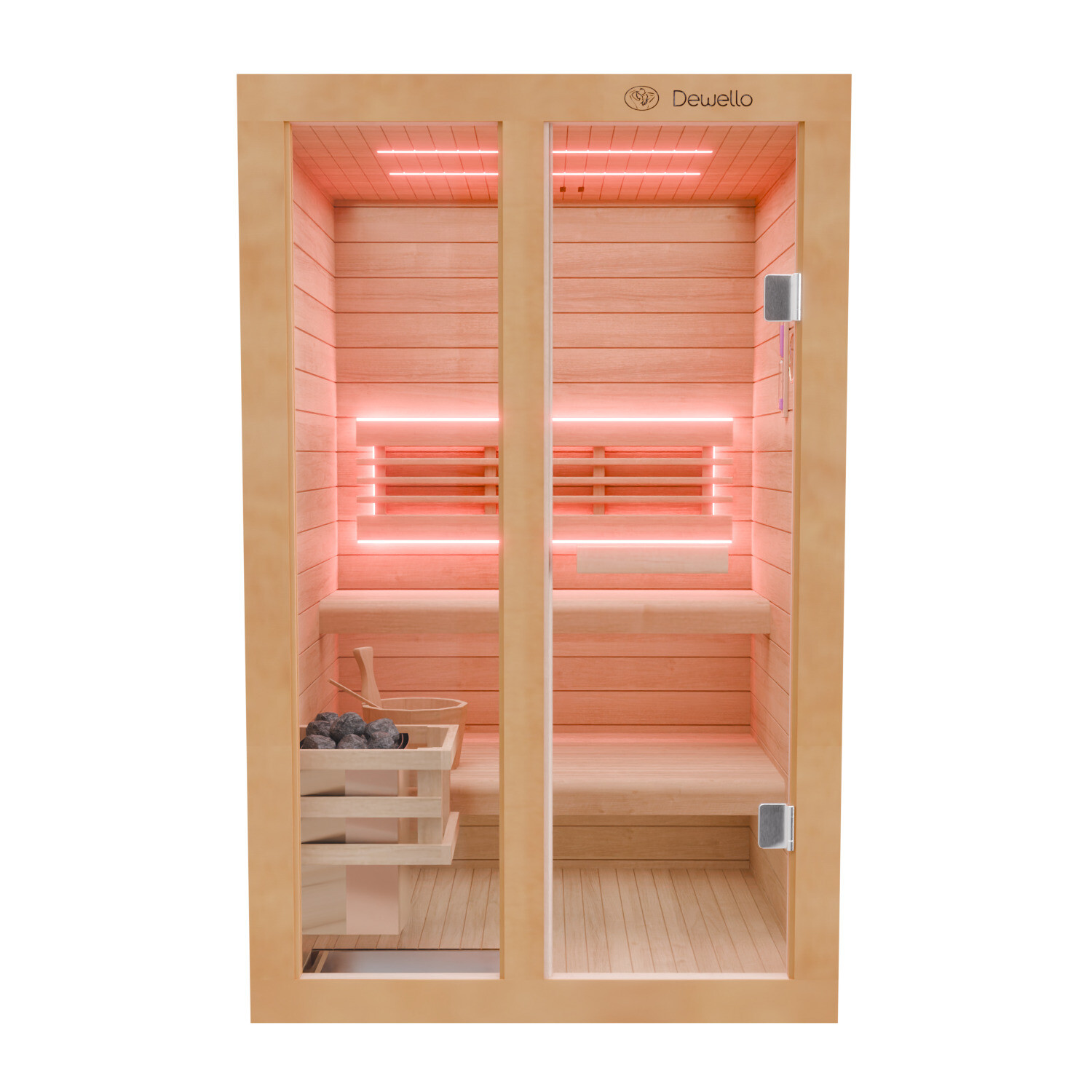 Dewello Finnische Traditionelle Sauna Saunakabine Ecksauna Komplettsauna