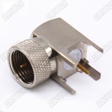 10x 75ohm F-Type Plug Male Right Angle Thru Hole PCB Mount RF Connector Adapter