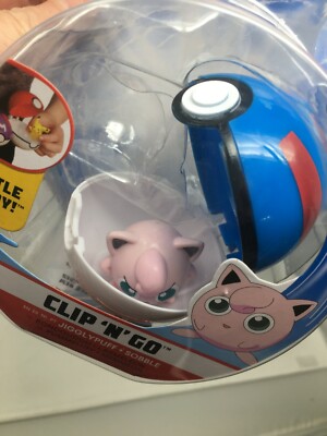 Pokémon Clip 'N' Go Jigglypuff – Figurine Combat 5,1 Cm + Poké Ball Boule De Lune, Accessoire Officiel Jazwares