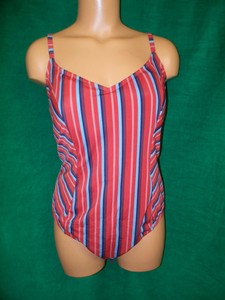 Kona Sol Striped One Piece Swimsuit Sz Xl Bust Is 36 37 Inches Unstretched Nnt Ebay
