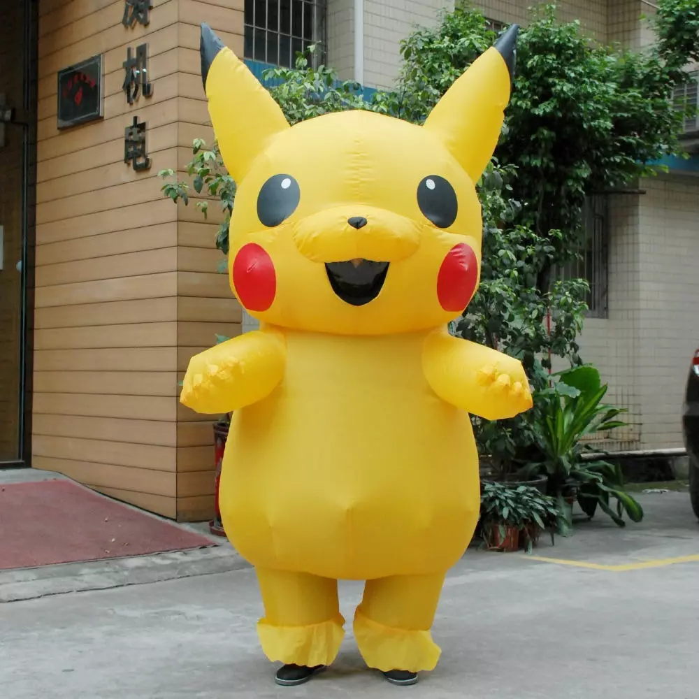 Unisex Mascot Pikachu Inflatable Costume Cosplay Halloween