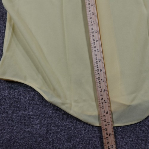 Vintage 70s Arrow Knits Shirt Mens 17 33 Yellow Dagger Collar Disco Button 13546 - Picture 8 of 9