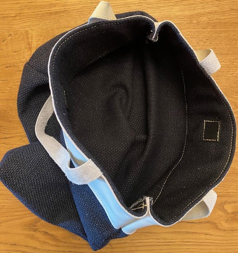 Borsa in tela di cotone blu NUOVA - Foto 2 di 5