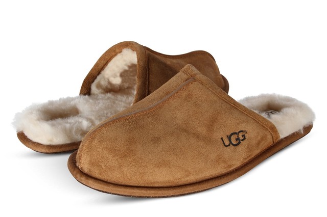 mens scuff leather slippers