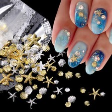3D Nail Rivet Metallic Slice Starfish Shell Nail Art Decoration DIY Manicure 🔥