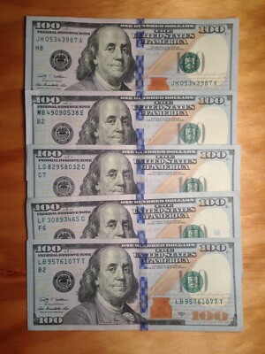 $500 CASH 5 One Hundred Dollar Bills Series 2009 2013 2017 CHEAPEST ON EBAY!!