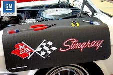 Black Fender Gripper Protective Cover w/ Flag For Chevrolet Corvette Stingray C3