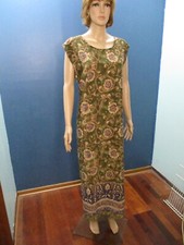 plus size 3X green tan earthtone long sheath dress by JOULY