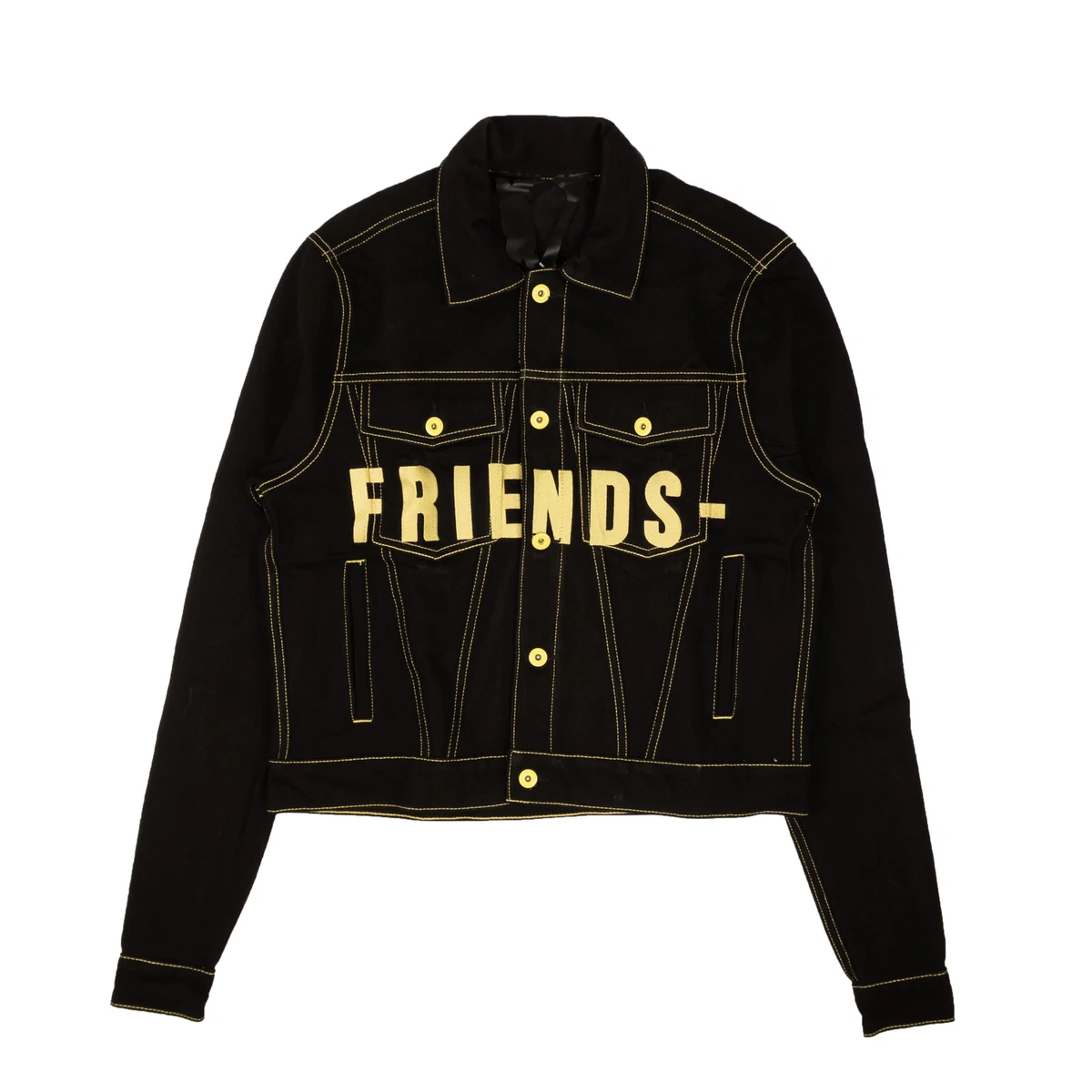 NEW VLONE Black & Yellow Friends Denim Jacket Size M