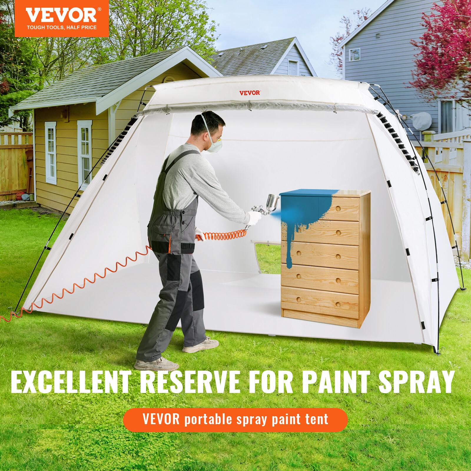 VEVOR Spray Paint Shelter Spray Paint Tent 10x7x6ft Portable Paint