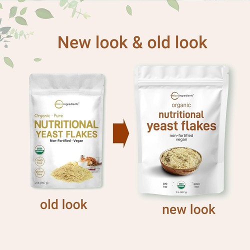 Savory Organic Nutritional Yeast - 2lb Non-Fortified, Rich in B Vitamins & Fiber - Picture 6 of 10