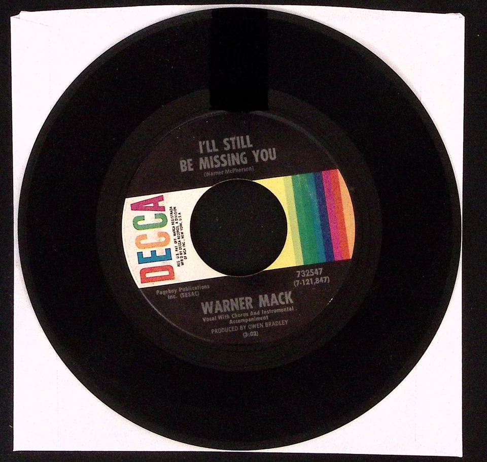 WARNER MACK I'LL STILL BE MISSING YOU/SUNSHINE BRING BACK MY...VINYL 45 VG 36-54 Foto 2 de 2