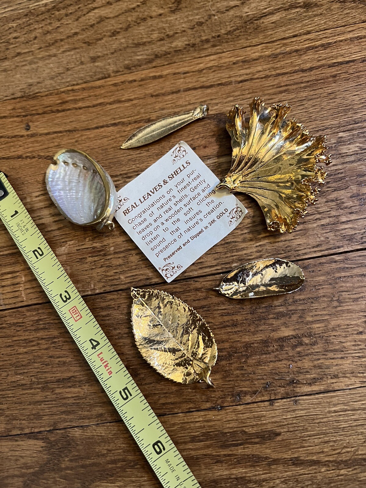 Jewelry Gold dipped leaves & shell - image 2
