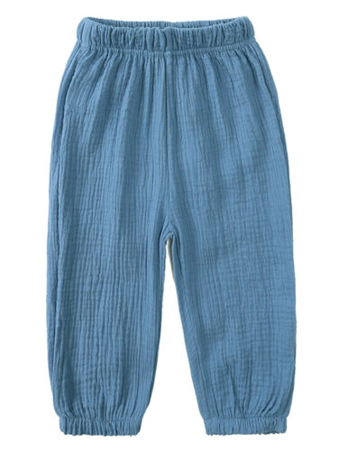 Boys Girls Cotton Linen Pants Casual Beach Bloomers Toddler Kids Loose Trousers - Picture 5 of 81
