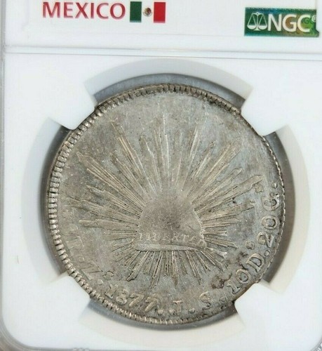 1877 Zs JS MEXICO SILVER 8 REALES 8R NGC AU 53 PQ SCARCE GREAT LOOKING ZACATECAS - Picture 3 of 4
