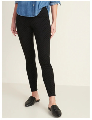 Old Navy Women's Mid-Rise Velvet-Dot Stevie Pants Black Magic XS #507337 | eBay