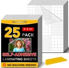 25 Pack Self Adhesive Laminating Sheets, 9 X 12 Inch, Clear Sticker Laminate She