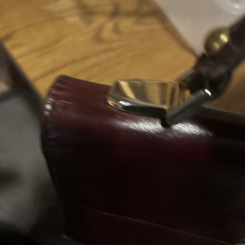 Bolso F.lli Mugnai Firenze Vintage Cuero Borgoña - Imagen 5 de 12