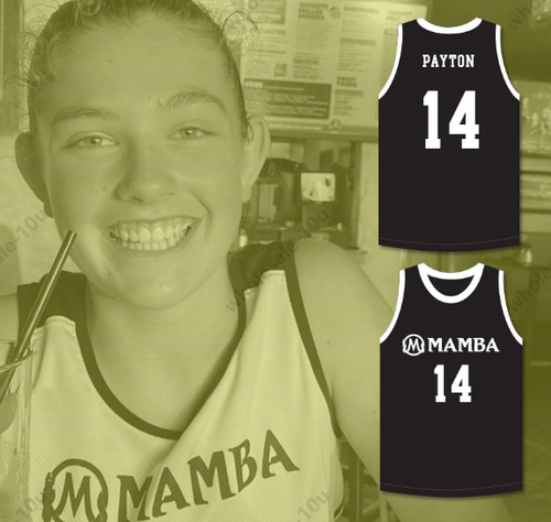 Maillot de basket noir PERSONNALISÉ Payton 14 Mamba Ballers version 9 cousu S-6XL - Photo 3/3